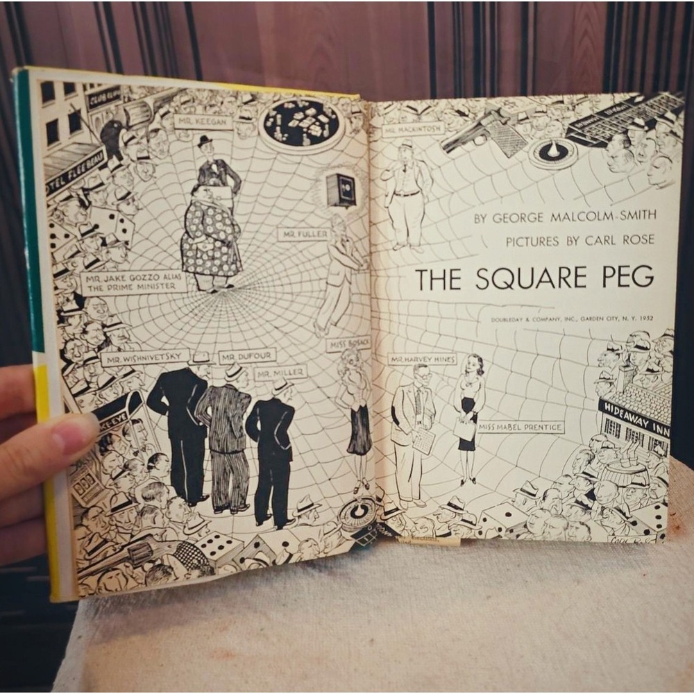 The Square Peg George Smith Illustrated Carl Rose Vintage 1950s Hardcover Book